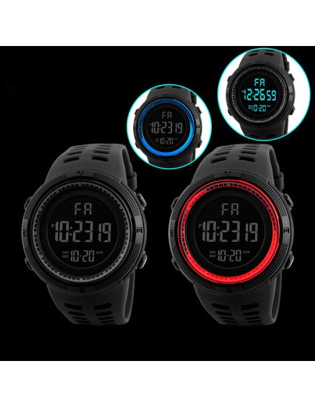 Reloj de pulsera sport al mayoreo ofrece LHESH – ID 41494 rojo, negro y azul