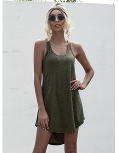 Vestido verde de tirantes Importado al mayoreo en LHESH