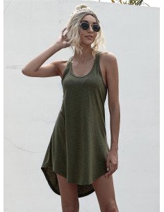 Vestido verde de tirantes Importado al mayoreo en LHESH 2