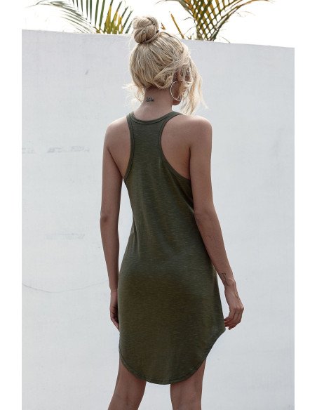 Vestido verde de tirantes Importado al mayoreo en LHESH