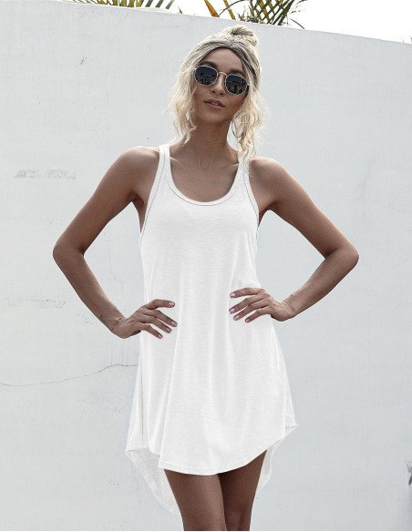 Vestido blanco de tirantes Importado al mayoreo en LHESH
