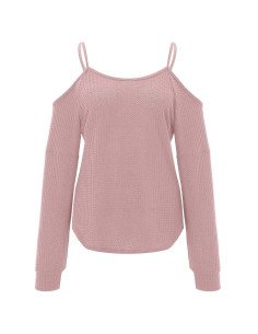 Mayoreo de blusa de moda con hombros descubiertos importada al en LHESH 2