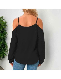 Mayoreo de blusa de moda con hombros descubiertos importada al en LHESH 2