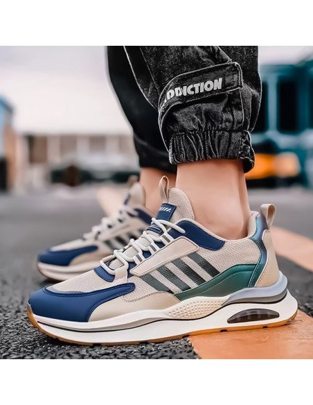 Tenis de inyección para hombre al mayoreo ofrece LHESH - ID 45741 beige/azul
