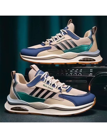 Tenis de inyección para hombre al mayoreo ofrece LHESH - ID 45741 beige/azul