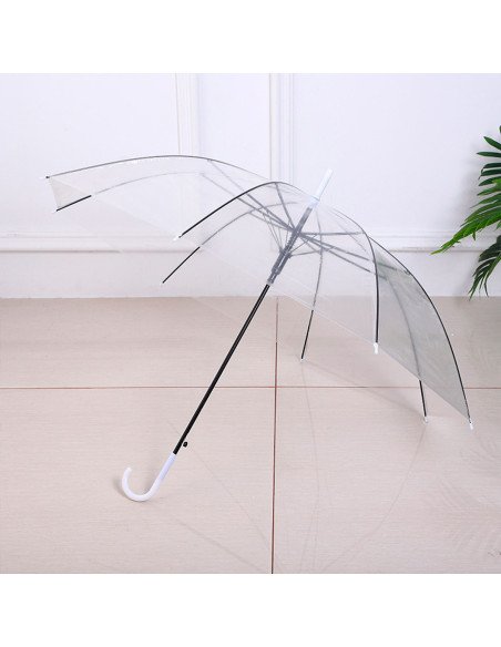 Sombrilla transparente con mango curvo al mayoreo ofrece LHESH – ID 46038