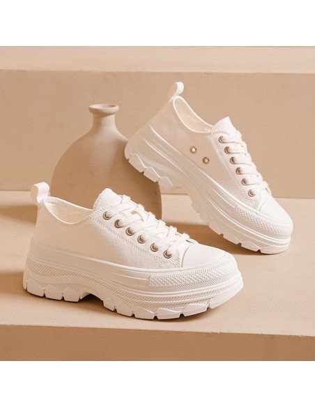 Tenis de plataforma blancos para dama al Mayoreo en LHESH
