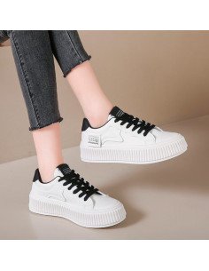 Tenis de plataforma blancos para dama al Mayoreo en LHESH