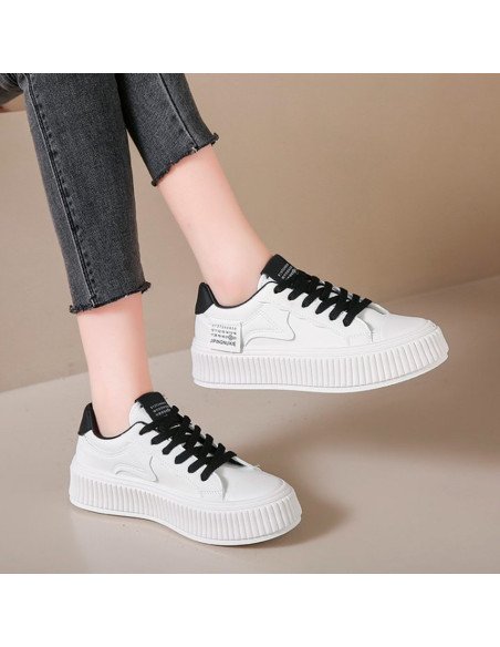 Tenis de plataforma blancos para dama al Mayoreo en LHESH