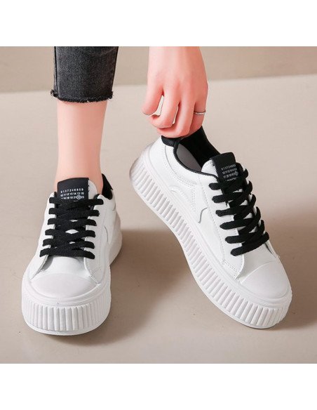 Tenis de plataforma blancos para dama al Mayoreo en LHESH