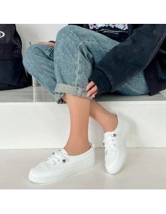 Tenis blancos para dama al Mayoreo en LHESH