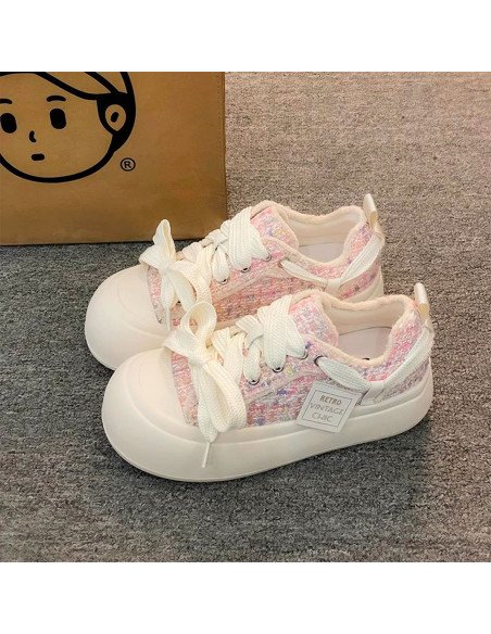 Tenis Plataforma Retro con Tejido Multicolor