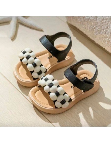 Huarache para niña con Adornos de Bolas Importadas al Por Mayor en LHESH