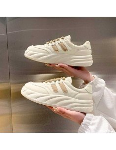 Tenis deportivos blancos para dama importado al Mayoreo en LHESH
