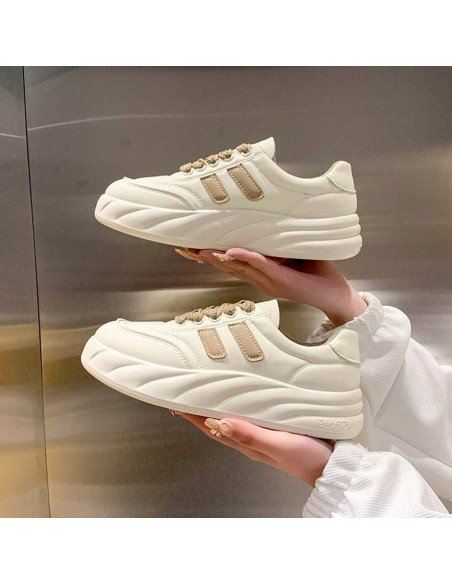 Tenis deportivos blancos para dama importado al Mayoreo en LHESH