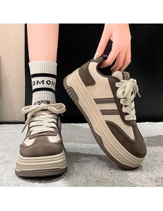Tenis Plataforma Modernos | Diseño en Tonos Beige y café