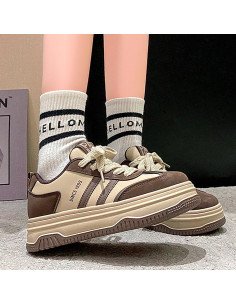 Tenis Plataforma Modernos | Diseño en Tonos Beige y café 2