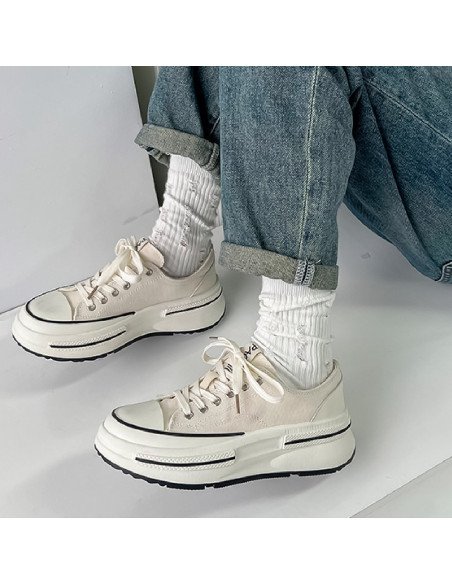 Tenis Plataforma Minimalistas | Diseño en Blanco/Beige en LHESH
