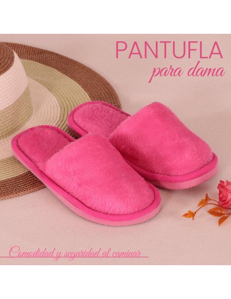 Pantuflas de felpa para dama al mayoreo en LHESH