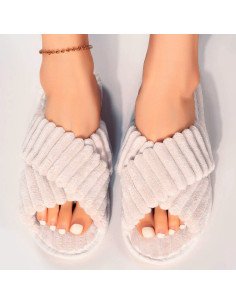 Pantuflas de felpa para dama al mayoreo en LHESH 2