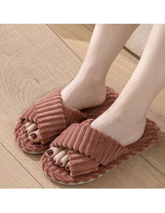 Pantuflas de felpa para dama al mayoreo en LHESH