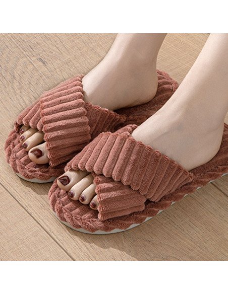 Pantuflas de felpa para dama al mayoreo en LHESH