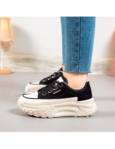 Tenis de inyección dama al mayoreo ofrece LHESH - ID 45406 negro/beige